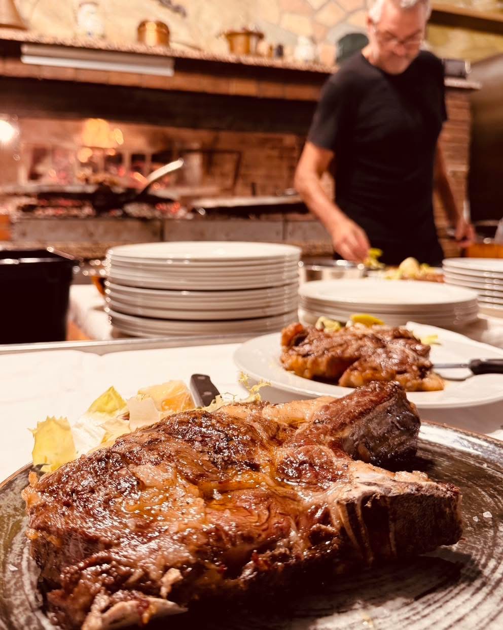 Carne sulla griglia circolare